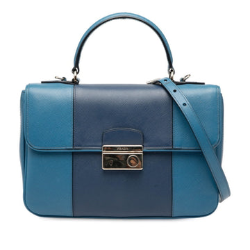 Prada 2-Way Handbag/Shoulder Bag Blue