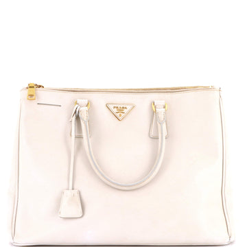 Double Zip Lux Tote Saffiano Leather