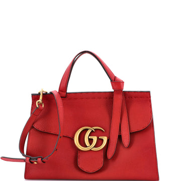 Gucci Gg Marmont Top Handle Bag Leather