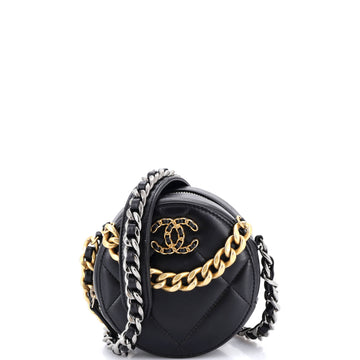 19 Round Clutch With Chain Quilted