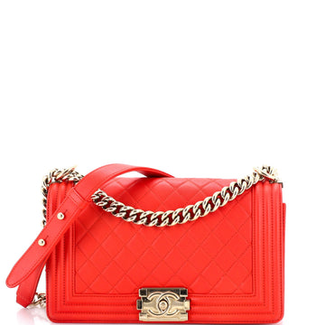 Boy Flap Bag Quilted Caviar Old Medium