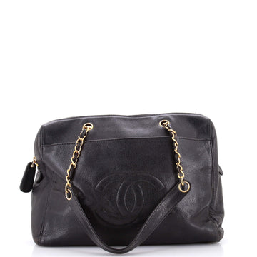 Vintage Timeless Zip Tote Caviar Medium