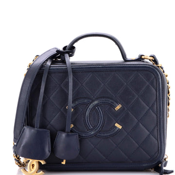 Chanel Filigree Vanity Case Quilted