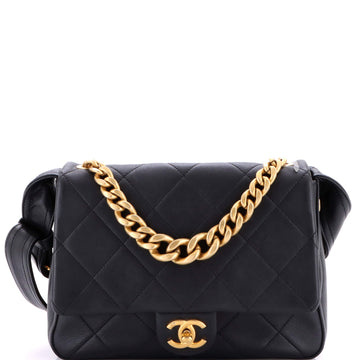 Chain Top Handle Messenger Flap Bag