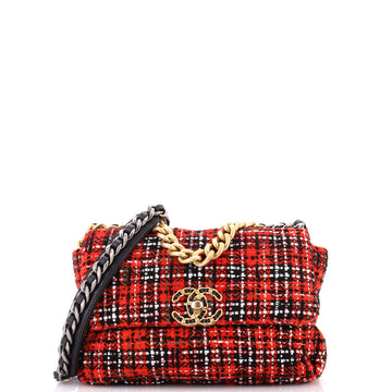 19 Flap Bag Quilted Tweed Medium