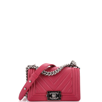 Boy Flap Bag Chevron Calfskin Small