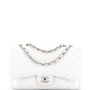 Classic Single Flap Bag Quilted Caviar