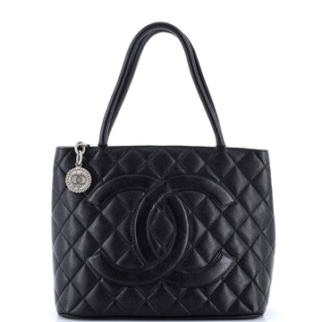 Medallion Tote Quilted Caviar