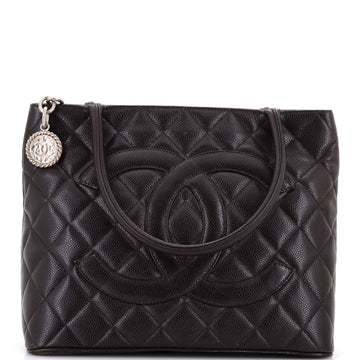 Medallion Tote Quilted Caviar