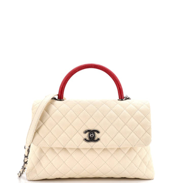 Coco Top Handle Bag Quilted Caviar With