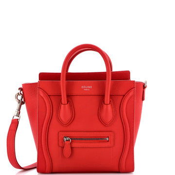 Celine Luggage Bag Grainy Leather Nano