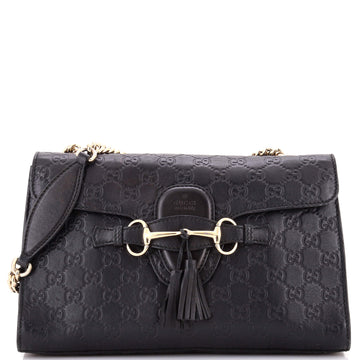 Emily Chain Flap Bag Guccissima Leather