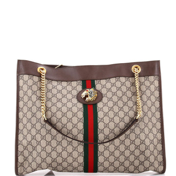 Rajah Chain Tote Gg Coated Canvas Large