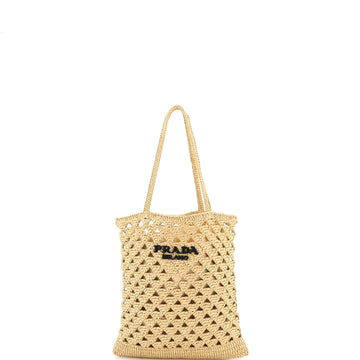 Triangle Logo Open Tote Raffia Small