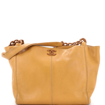 Vintage Wood Chain Tote Leather Medium