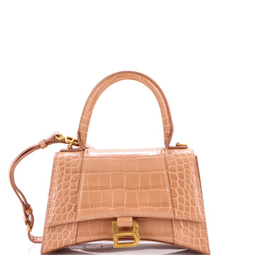 Hourglass Top Handle Bag Crocodile