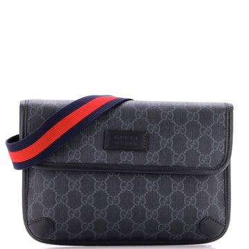 Web Flap Belt Bag Gg Coated Canvas