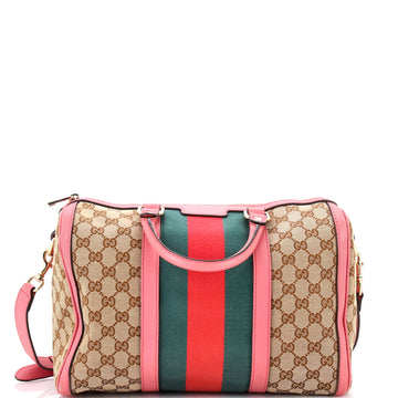 Gucci Vintage Web Boston Bag Gg Canvas