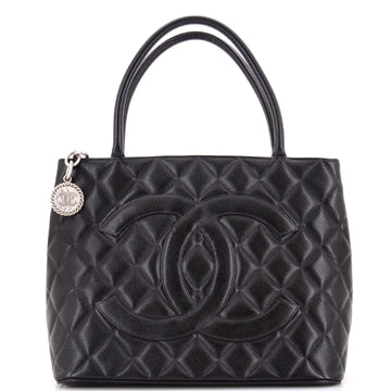 Medallion Tote Quilted Caviar