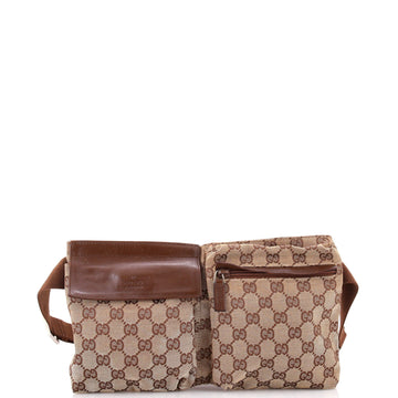 Vintage Double Belt Bag Gg Canvas With