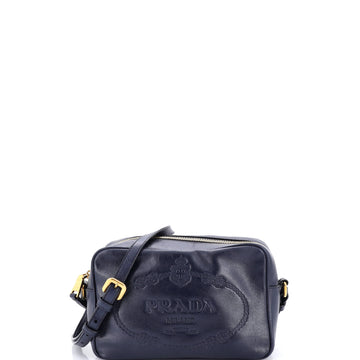 Logo Camera Bag Embossed Leather Small