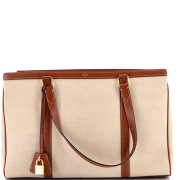 Celine Cabas 16 Bag Canvas With Leather
