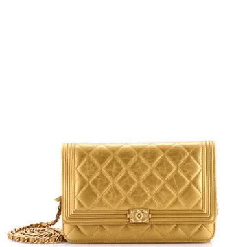 Boy Wallet On Chain Quilted Aged