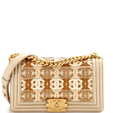 Boy Flap Bag Woven Leather Old Medium