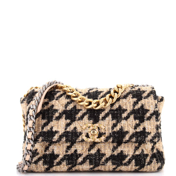 19 Flap Bag Quilted Tweed Large