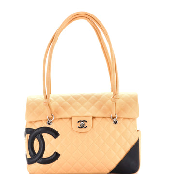 Cambon Flap Tote Quilted Leather Large