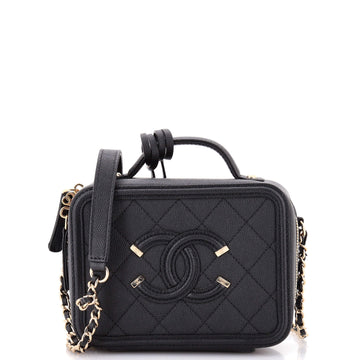 Filigree Vanity Case Quilted Caviar