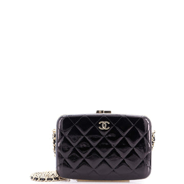 Framed Box Clutch With Chain Quilted