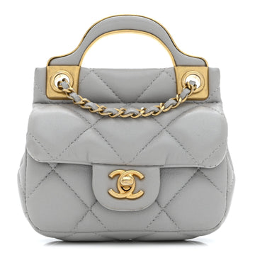 Calfskin Quilted Lady Handle Flap Card