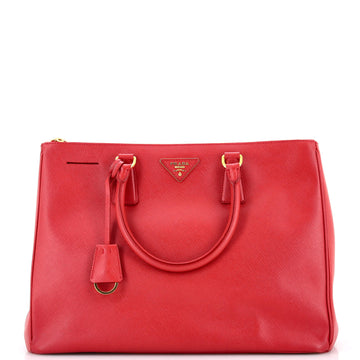 Double Zip Lux Tote Saffiano Leather
