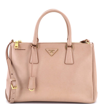 Double Zip Lux Tote Saffiano Leather