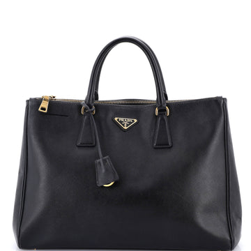 Double Zip Lux Tote Saffiano Leather