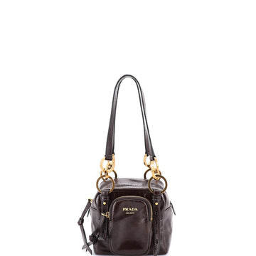 Dangle Top Handle Bag Leather Mini