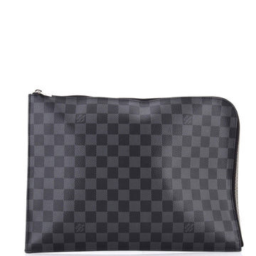 Zip Around Pochette Jour Damier Graphite
