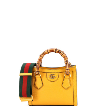 Diana Nm Bamboo Handle Tote Leather Mini