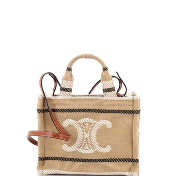 Celine Cabas Thais Tote Striped Jacquard