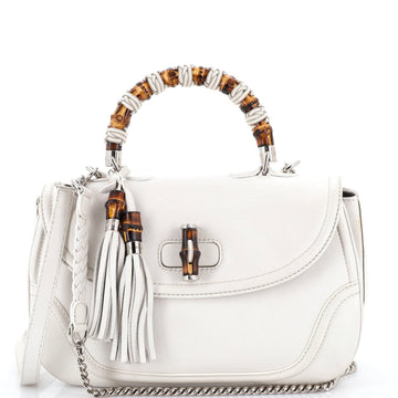 New Bamboo Top Handle Bag Leather Large