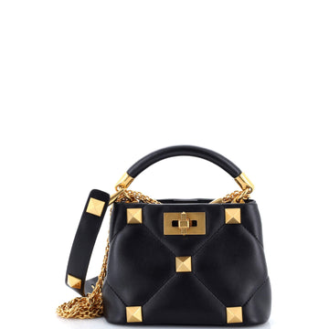 Roman Stud Top Handle Bag Quilted