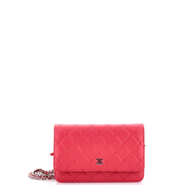 Wallet On Chain Quilted Lambskin