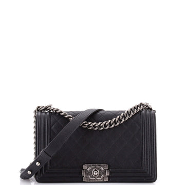 Boy Flap Bag Quilted Caviar Old Medium