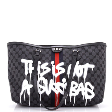 X Gucci The Hacker Project Tote Graffiti