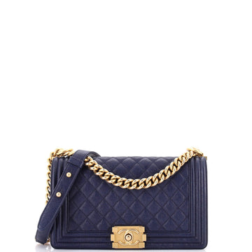 Boy Flap Bag Quilted Caviar Old Medium