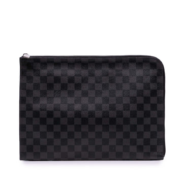 Zip Around Pochette Jour Damier Graphite