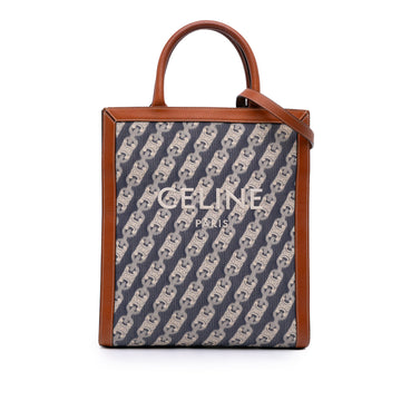 Vertical Cabas Tote Embroidered Canvas