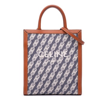 Vertical Cabas Tote Embroidered Canvas