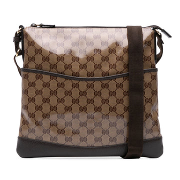 Zip Messenger Bag Gg Coated Canvas